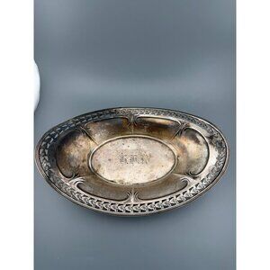 Antique Meriden Britannia Sterling Silver Banana Bread Dish Madame D’Arblay 174g